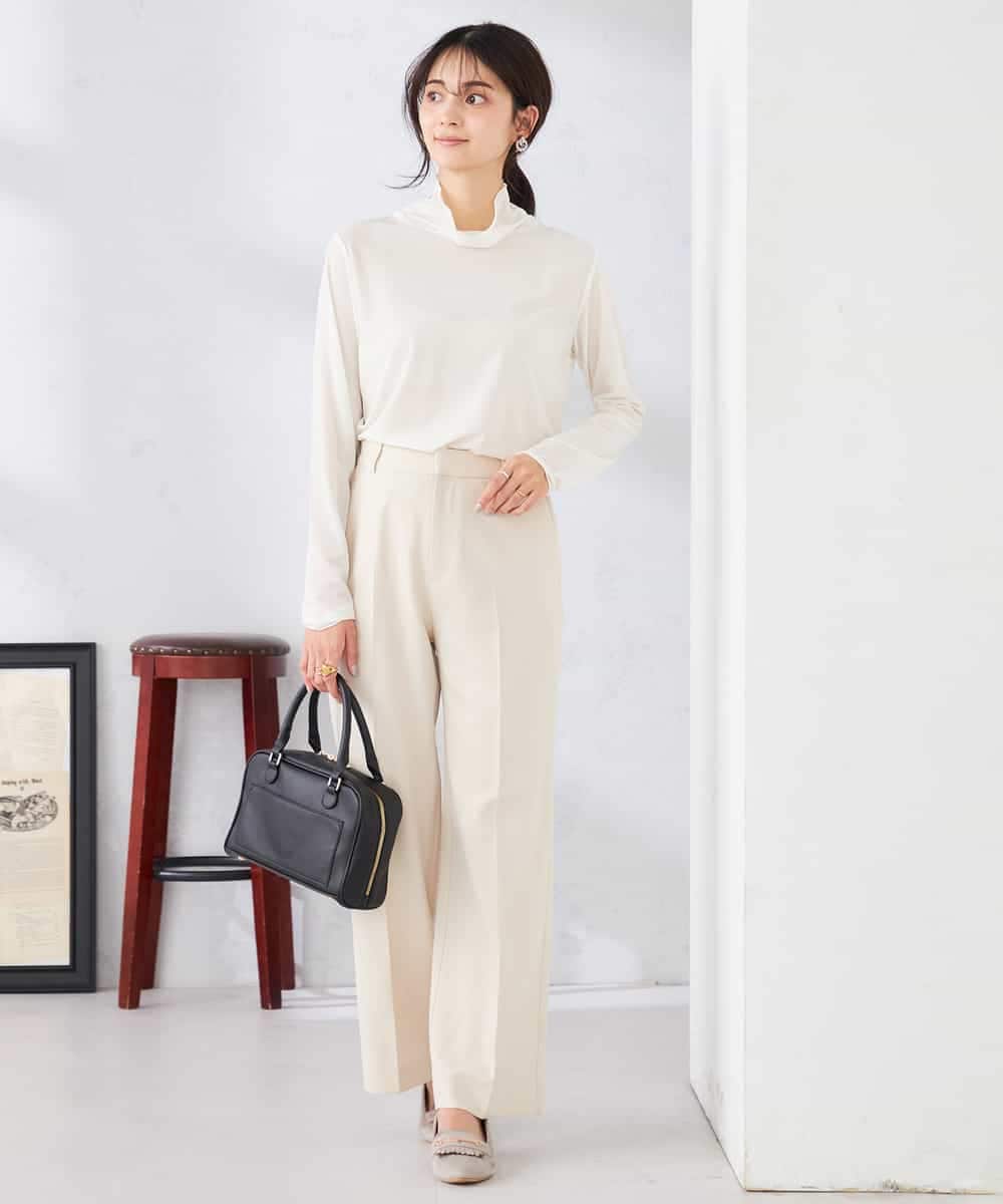 K2LFD02049 a.v.v(アー・ヴェ・ヴェ) ［支持率NO.1/イージーケア/ストレッチ］スッキリ見えストレートパンツ ライトピンク