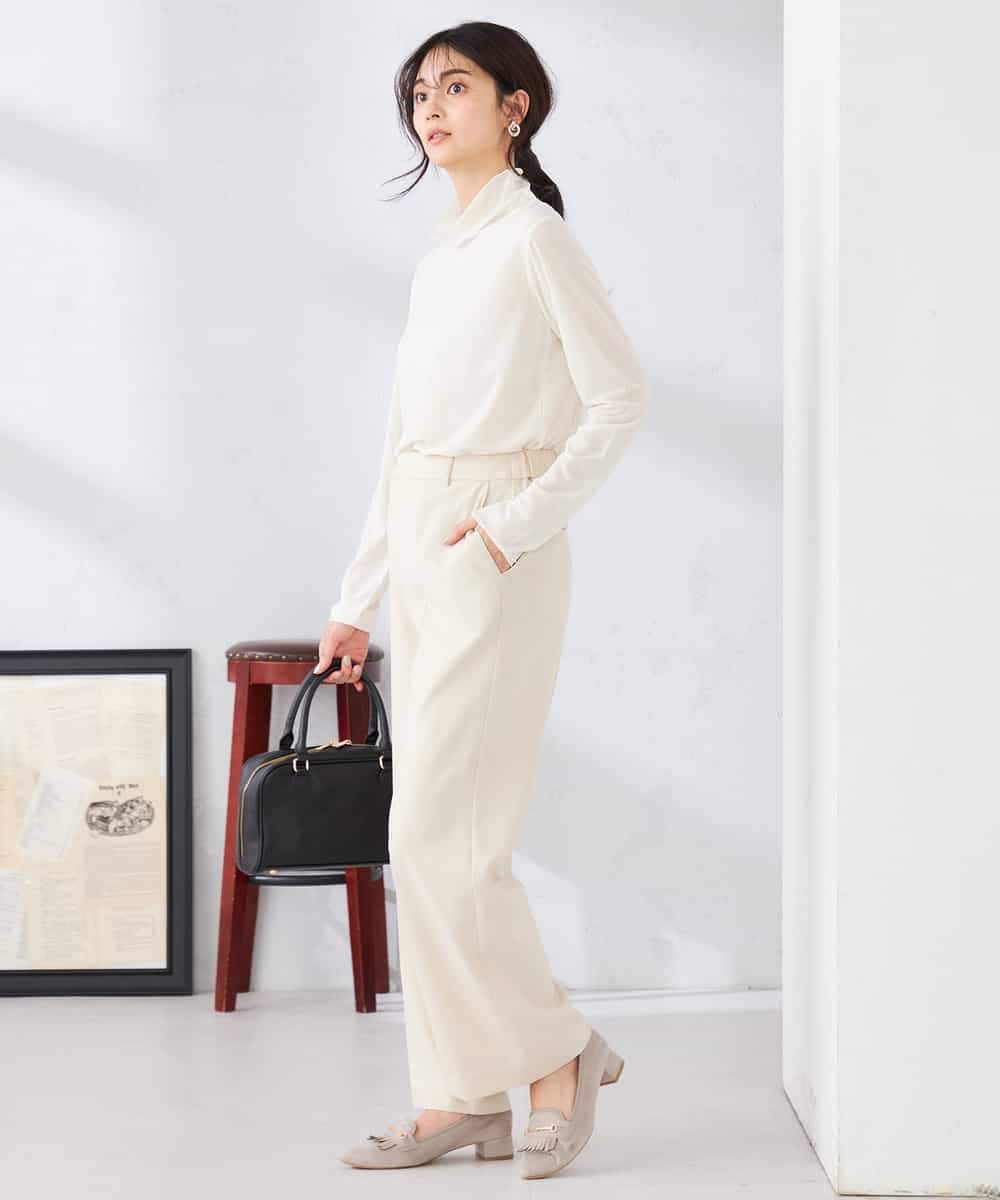 K2LFD02049 a.v.v(アー・ヴェ・ヴェ) ［支持率NO.1/イージーケア/ストレッチ］スッキリ見えストレートパンツ ライトピンク