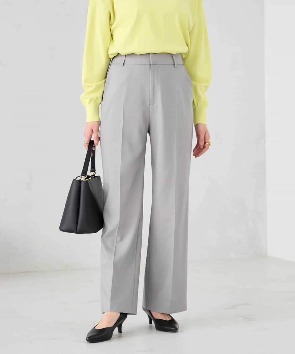 K2LFD02049 a.v.v(アー・ヴェ・ヴェ) ［支持率NO.1/イージーケア/ストレッチ］スッキリ見えストレートパンツ ライトピンク