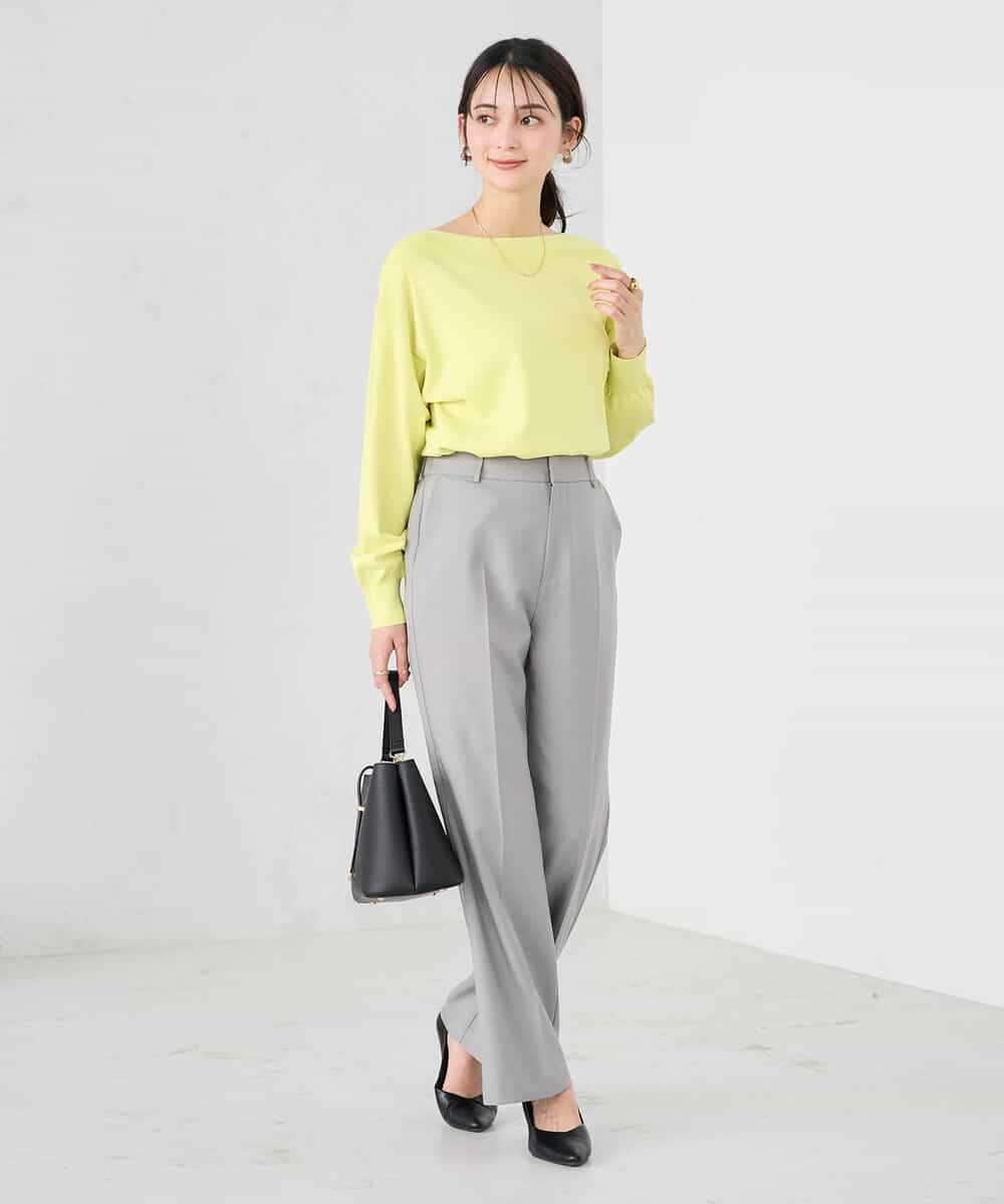 K2LFD02049 a.v.v(アー・ヴェ・ヴェ) ［支持率NO.1/イージーケア/ストレッチ］スッキリ見えストレートパンツ ライトピンク