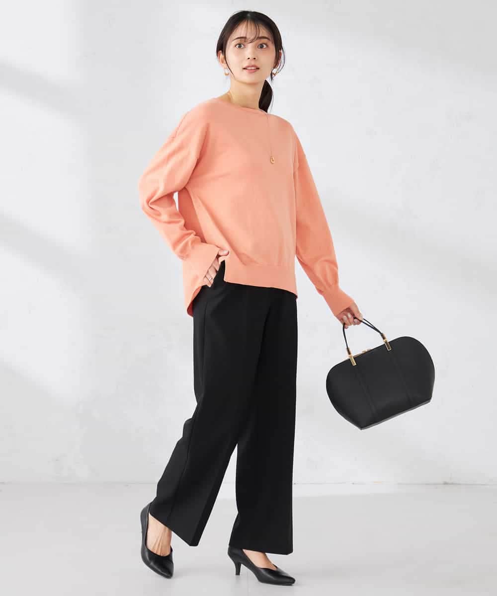 K2LFD02049 a.v.v(アー・ヴェ・ヴェ) ［支持率NO.1/イージーケア/ストレッチ］スッキリ見えストレートパンツ ライトピンク