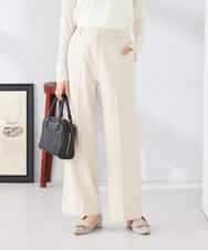 K2LFD02049 a.v.v(アー・ヴェ・ヴェ) ［支持率NO.1/イージーケア/ストレッチ］スッキリ見えストレートパンツ アイボリー