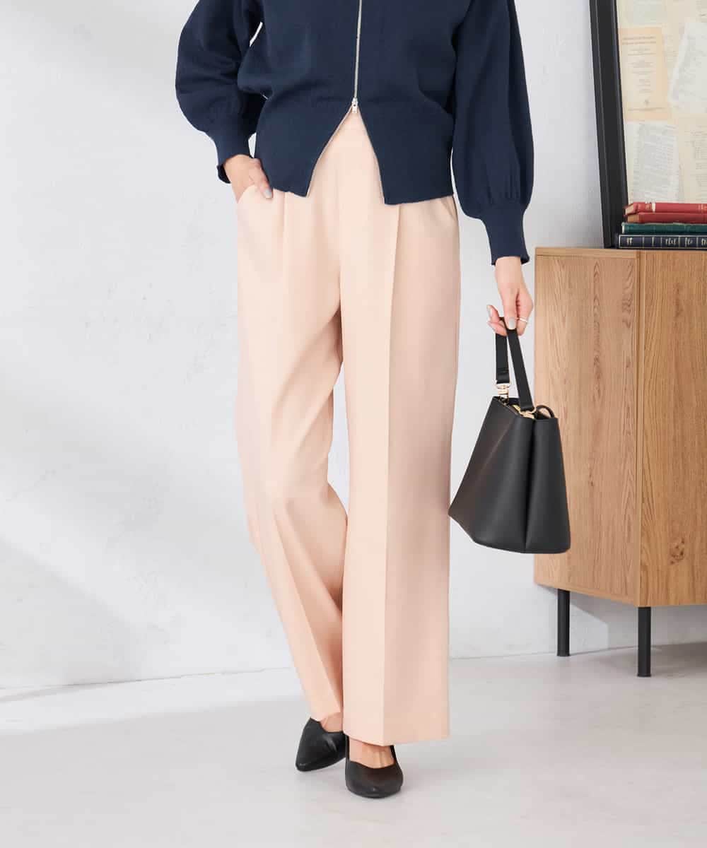 K2LFD03049 a.v.v(アー・ヴェ・ヴェ) ［支持率NO.1/イージーケア/ストレッチ］スッキリ見えワイドパンツ ピンク