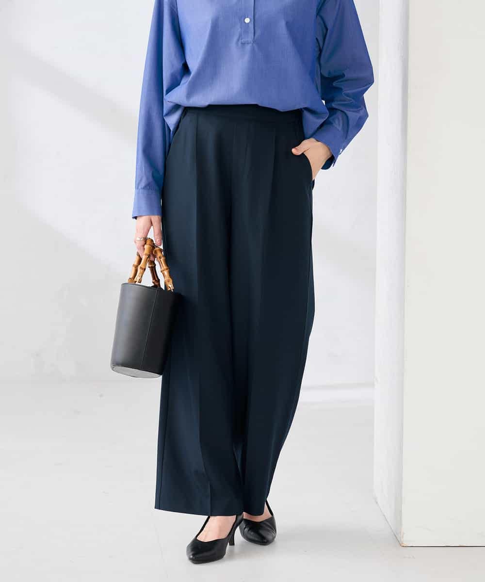 K2LFD03049 a.v.v(アー・ヴェ・ヴェ) ［支持率NO.1/イージーケア/ストレッチ］スッキリ見えワイドパンツ ピンク