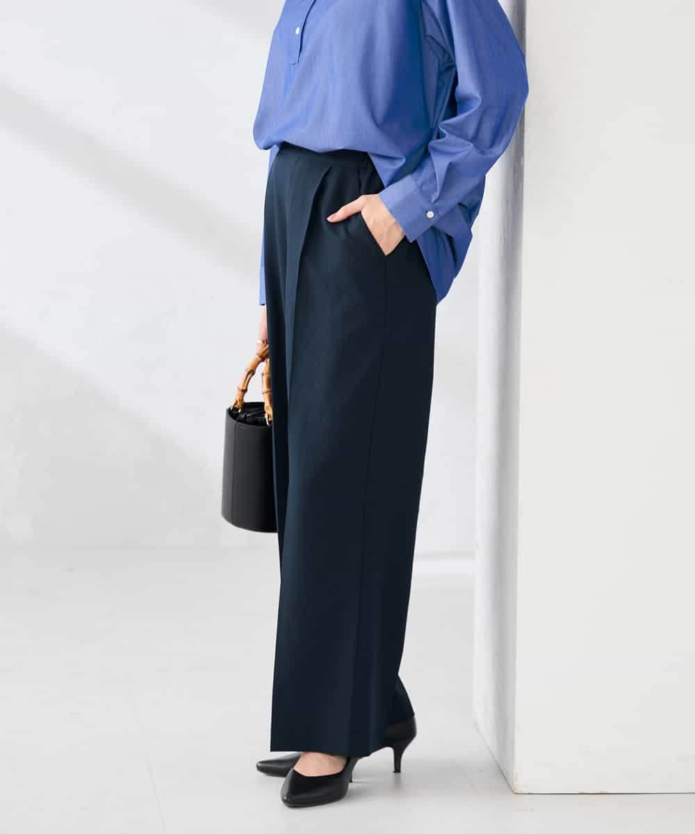 K2LFD03049 a.v.v(アー・ヴェ・ヴェ) ［支持率NO.1/イージーケア/ストレッチ］スッキリ見えワイドパンツ ピンク