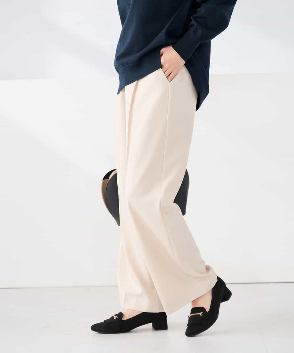 K2LFD03049 a.v.v(アー・ヴェ・ヴェ) ［支持率NO.1/イージーケア/ストレッチ］スッキリ見えワイドパンツ ピンク