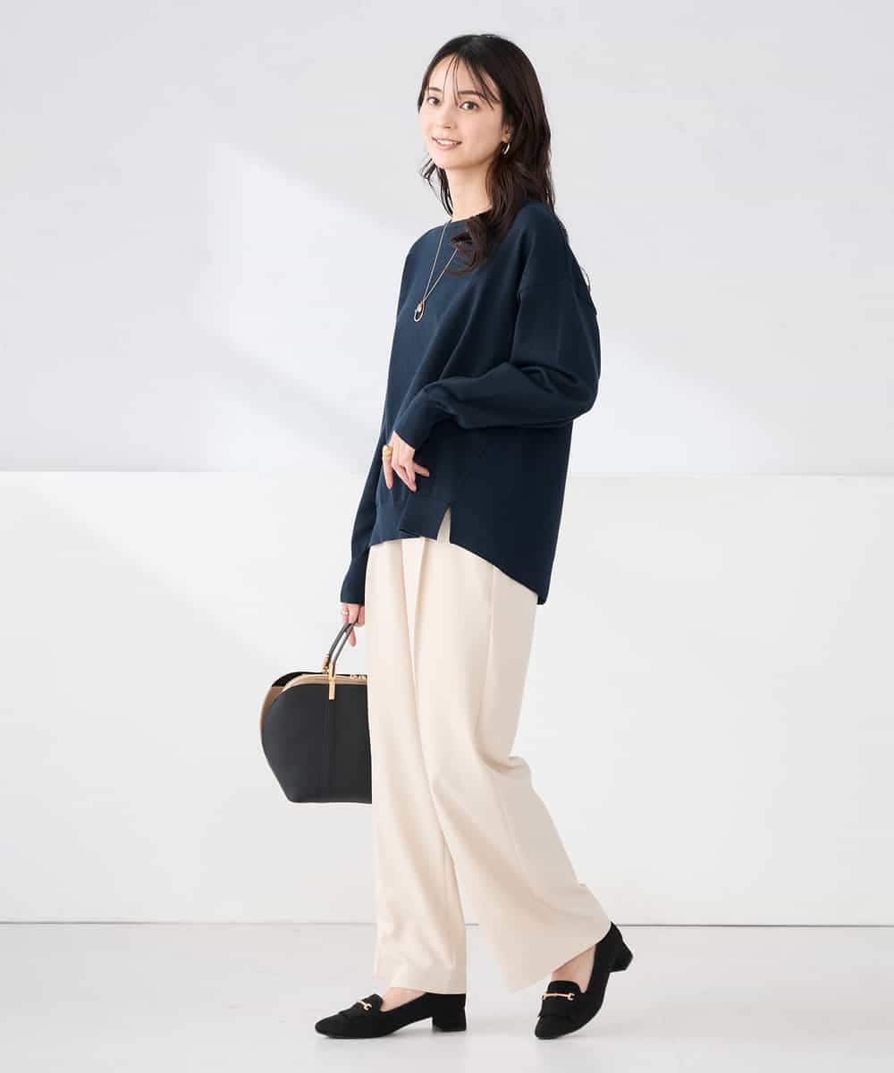 K2LFD03049 a.v.v(アー・ヴェ・ヴェ) ［支持率NO.1/イージーケア/ストレッチ］スッキリ見えワイドパンツ ピンク