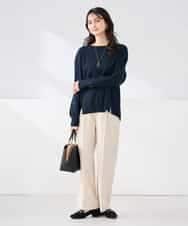 K2LFD03049 a.v.v(アー・ヴェ・ヴェ) ［支持率NO.1/イージーケア/ストレッチ］スッキリ見えワイドパンツ ピンク