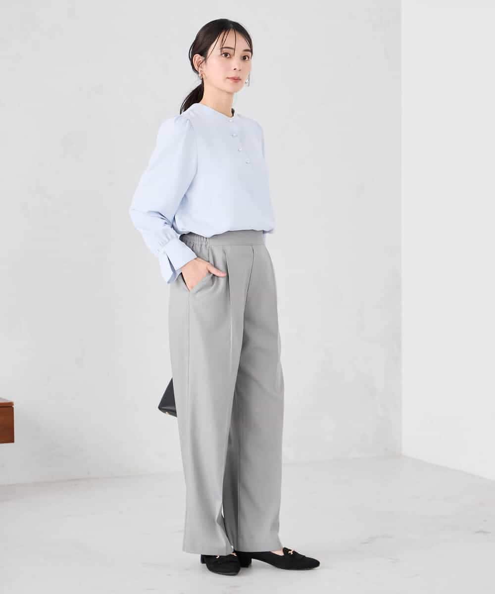 K2LFD03049 a.v.v(アー・ヴェ・ヴェ) ［支持率NO.1/イージーケア/ストレッチ］スッキリ見えワイドパンツ ピンク