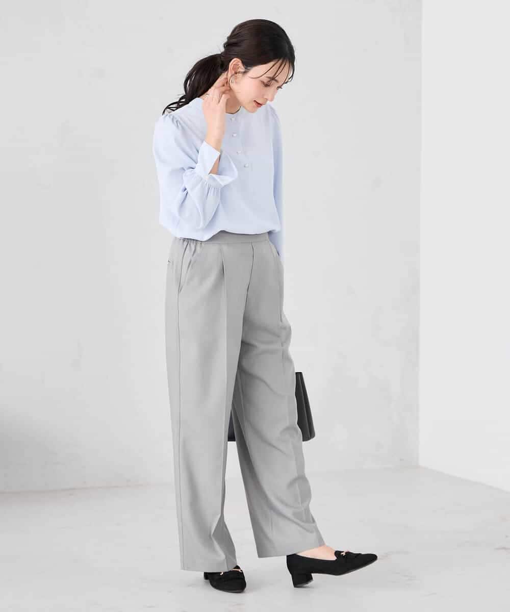 K2LFD03049 a.v.v(アー・ヴェ・ヴェ) ［支持率NO.1/イージーケア/ストレッチ］スッキリ見えワイドパンツ ピンク