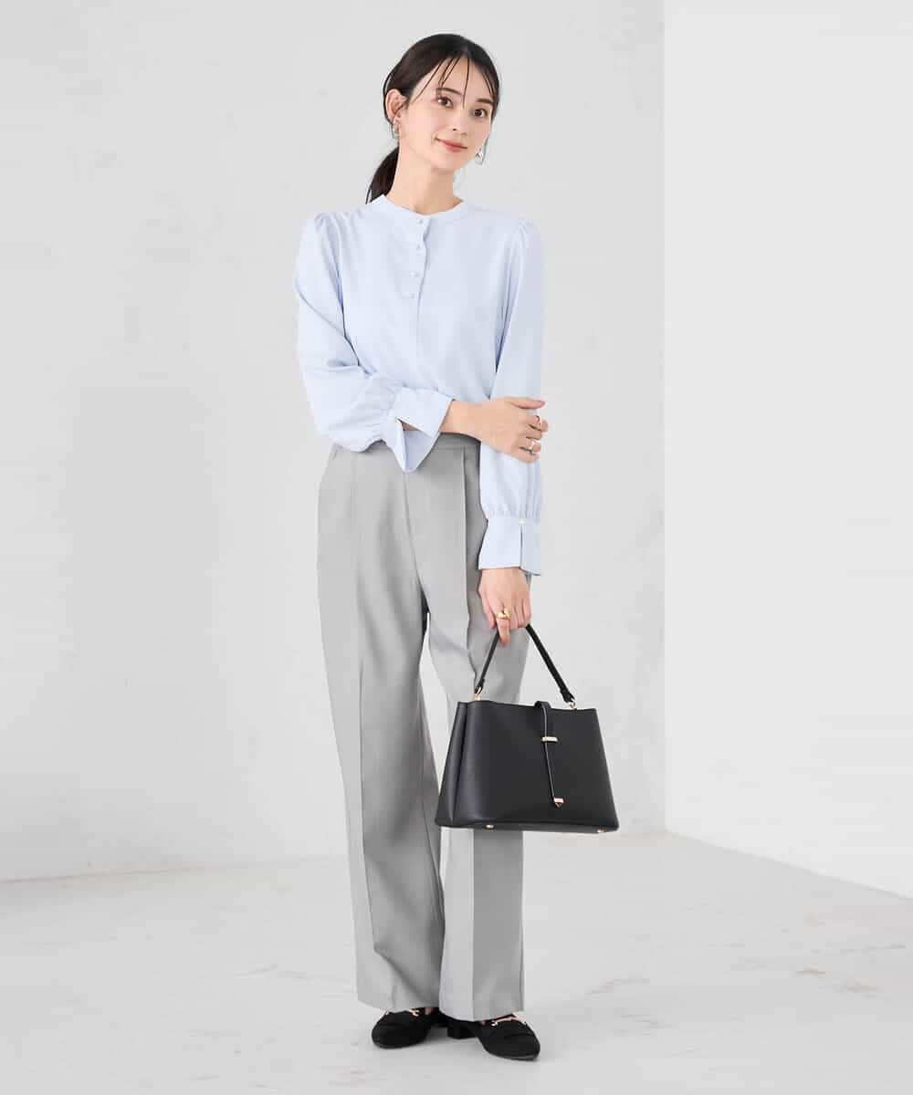 K2LFD03049 a.v.v(アー・ヴェ・ヴェ) ［支持率NO.1/イージーケア/ストレッチ］スッキリ見えワイドパンツ ピンク