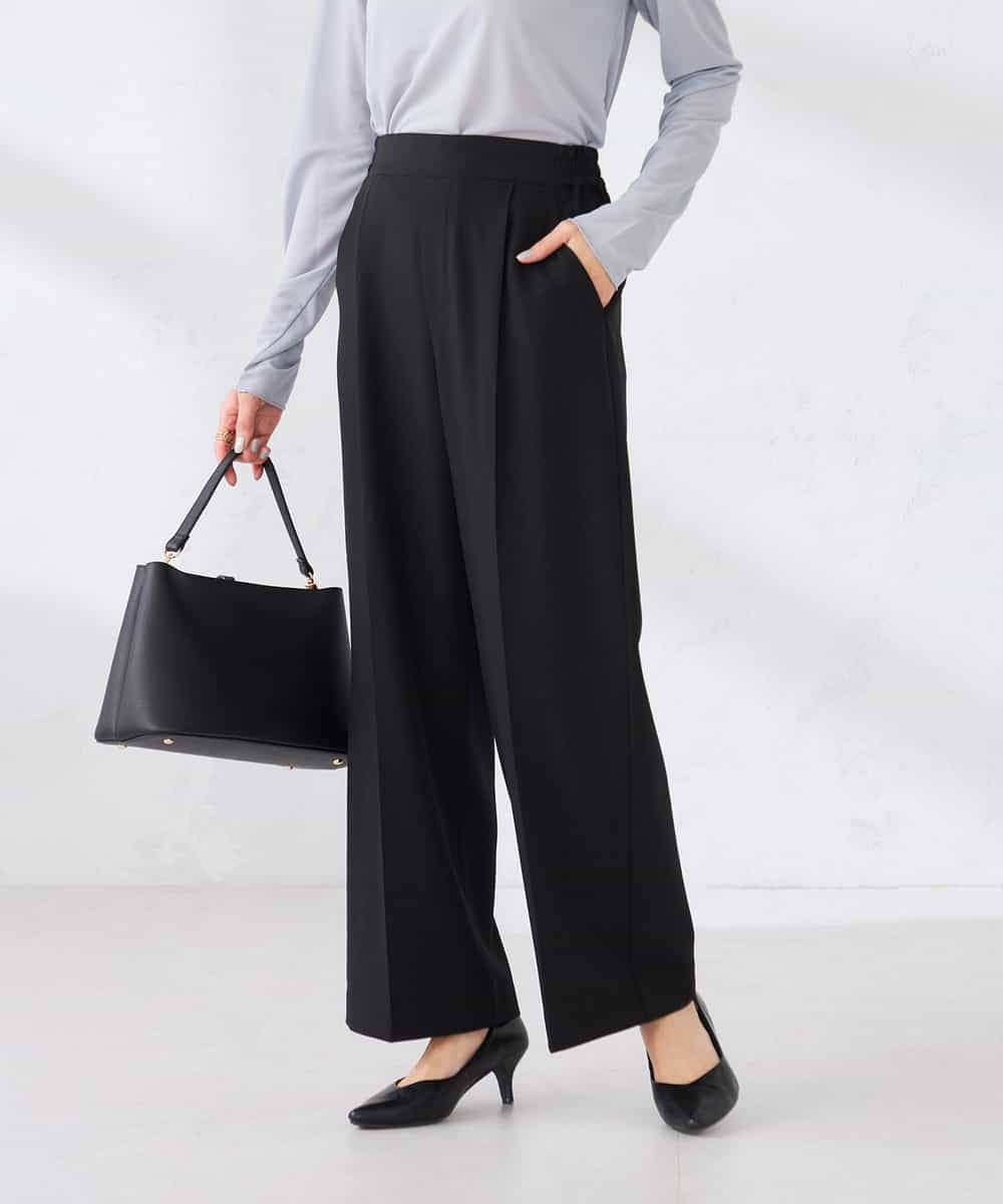 K2LFD03049 a.v.v(アー・ヴェ・ヴェ) ［支持率NO.1/イージーケア/ストレッチ］スッキリ見えワイドパンツ ピンク