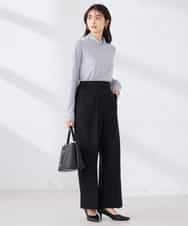 K2LFD03049 a.v.v(アー・ヴェ・ヴェ) ［支持率NO.1/イージーケア/ストレッチ］スッキリ見えワイドパンツ ピンク