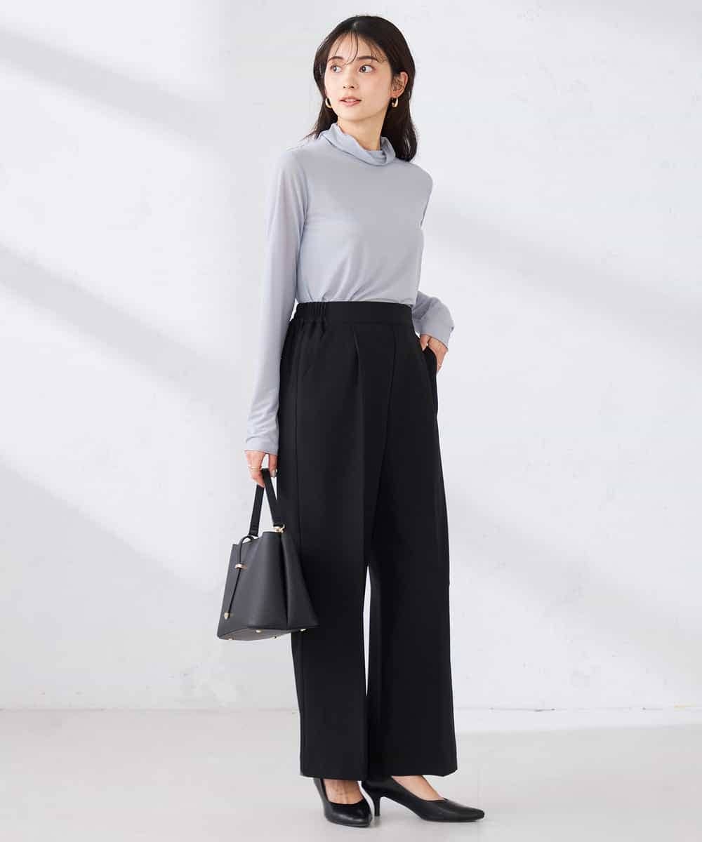 K2LFD03049 a.v.v(アー・ヴェ・ヴェ) ［支持率NO.1/イージーケア/ストレッチ］スッキリ見えワイドパンツ ピンク