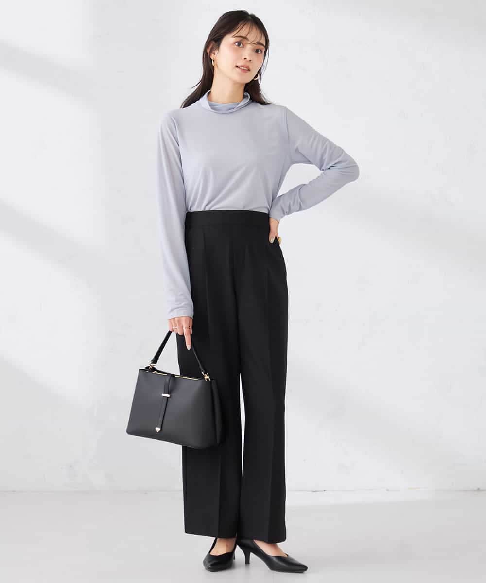 K2LFD03049 a.v.v(アー・ヴェ・ヴェ) ［支持率NO.1/イージーケア/ストレッチ］スッキリ見えワイドパンツ ピンク