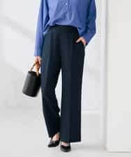 K2LFD03049 a.v.v(アー・ヴェ・ヴェ) ［支持率NO.1/イージーケア/ストレッチ］スッキリ見えワイドパンツ ネイビー