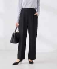 K2LFD03049 a.v.v(アー・ヴェ・ヴェ) ［支持率NO.1/イージーケア/ストレッチ］スッキリ見えワイドパンツ ブラック