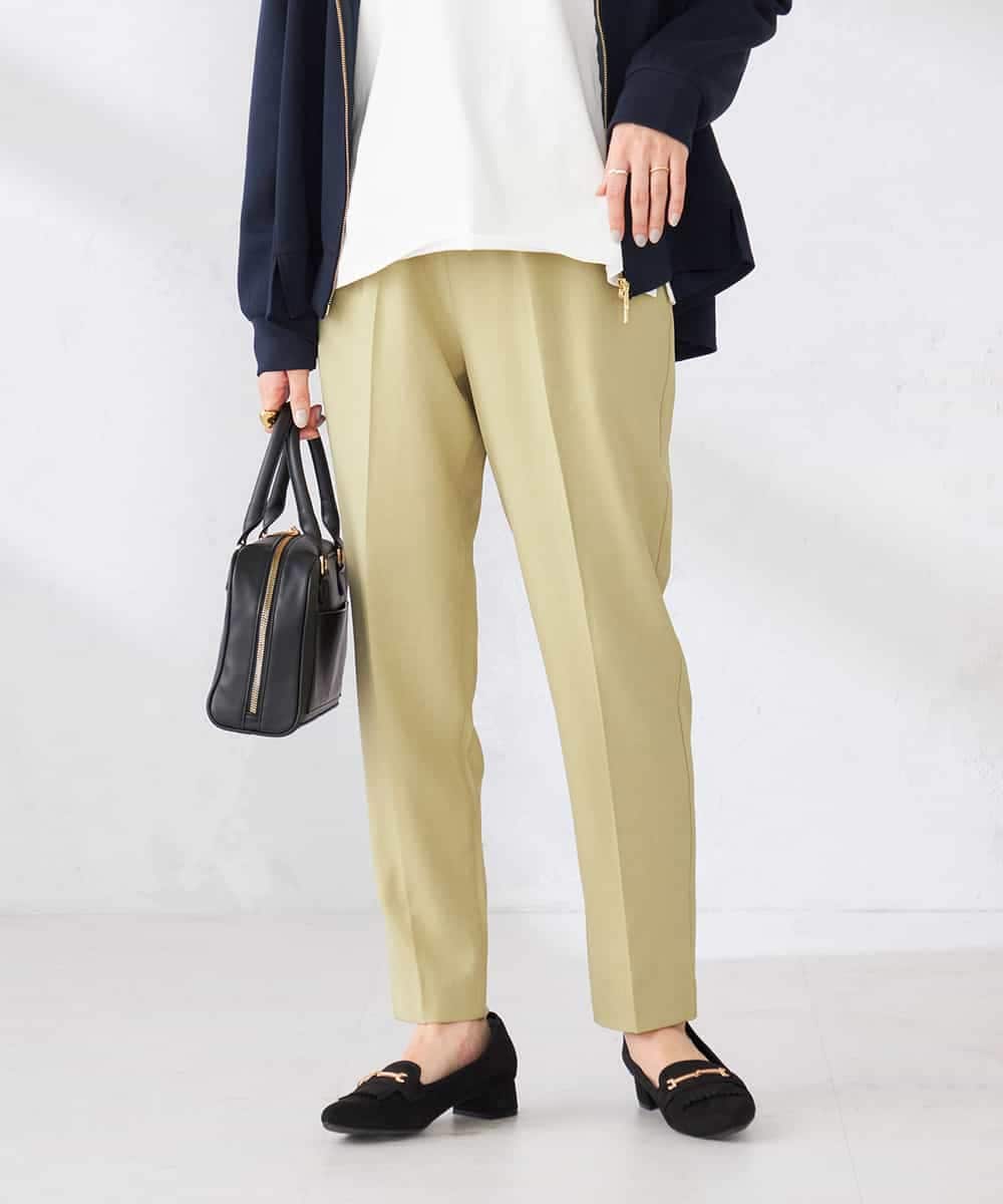 K2LFD04049 a.v.v(アー・ヴェ・ヴェ) ［支持率NO.1/イージーケア］イージーテーパードパンツ ライトカーキ