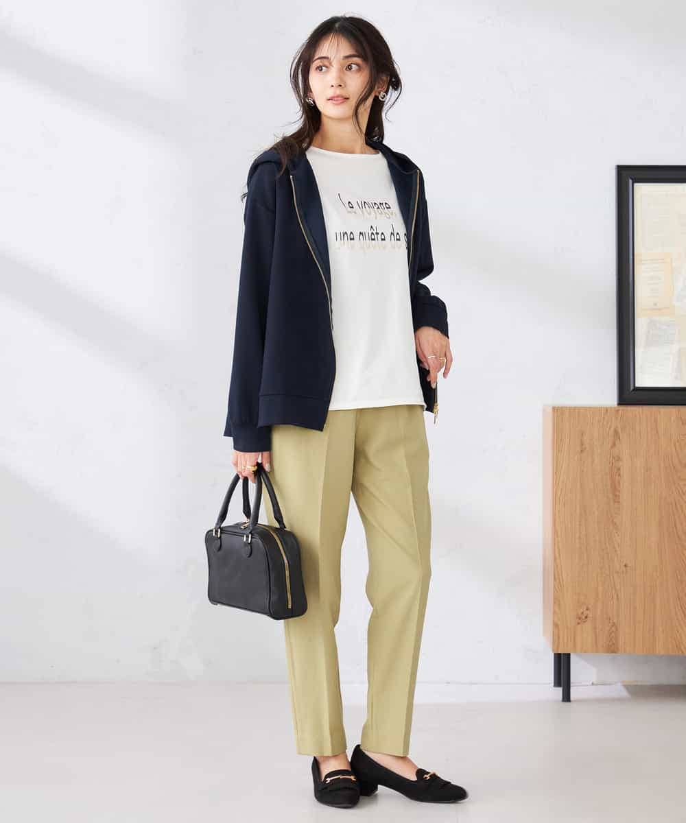 K2LFD04049 a.v.v(アー・ヴェ・ヴェ) ［支持率NO.1/イージーケア］イージーテーパードパンツ ライトカーキ