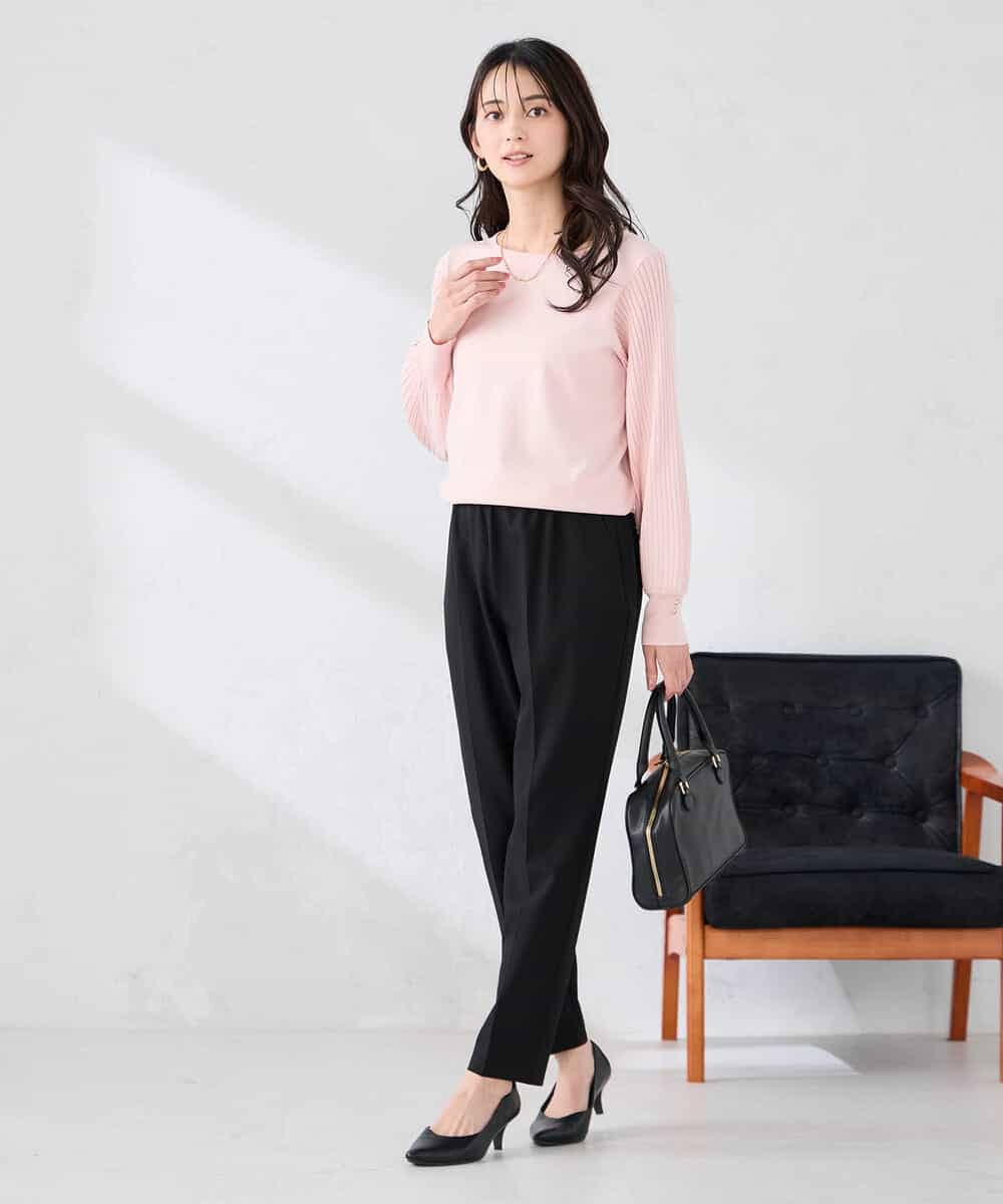 K2LFD04049 a.v.v(アー・ヴェ・ヴェ) ［支持率NO.1/イージーケア］イージーテーパードパンツ ライトカーキ