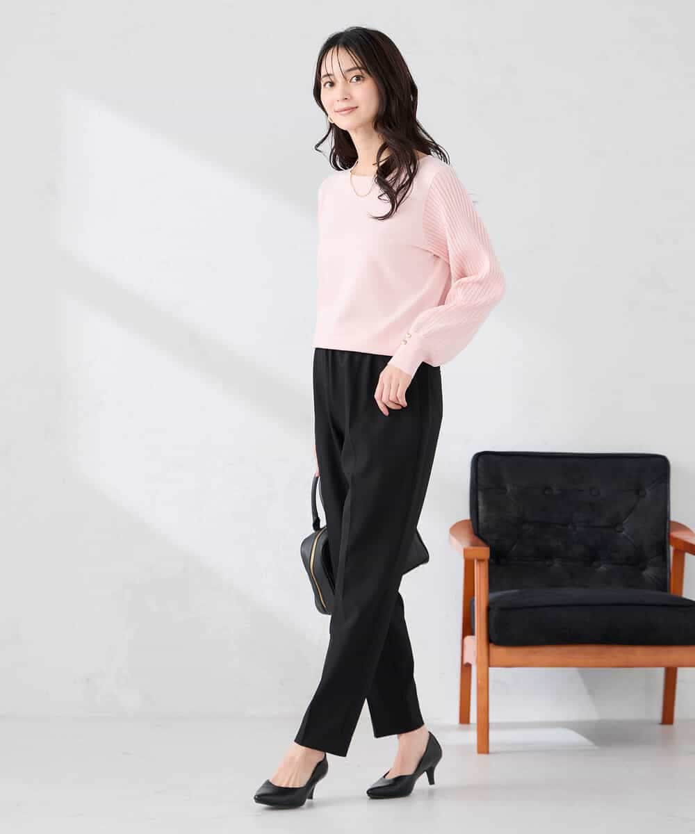 K2LFD04049 a.v.v(アー・ヴェ・ヴェ) ［支持率NO.1/イージーケア］イージーテーパードパンツ ライトカーキ