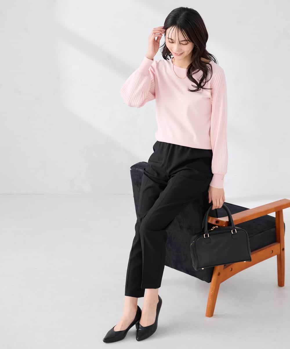 K2LFD04049 a.v.v(アー・ヴェ・ヴェ) ［支持率NO.1/イージーケア］イージーテーパードパンツ ライトカーキ