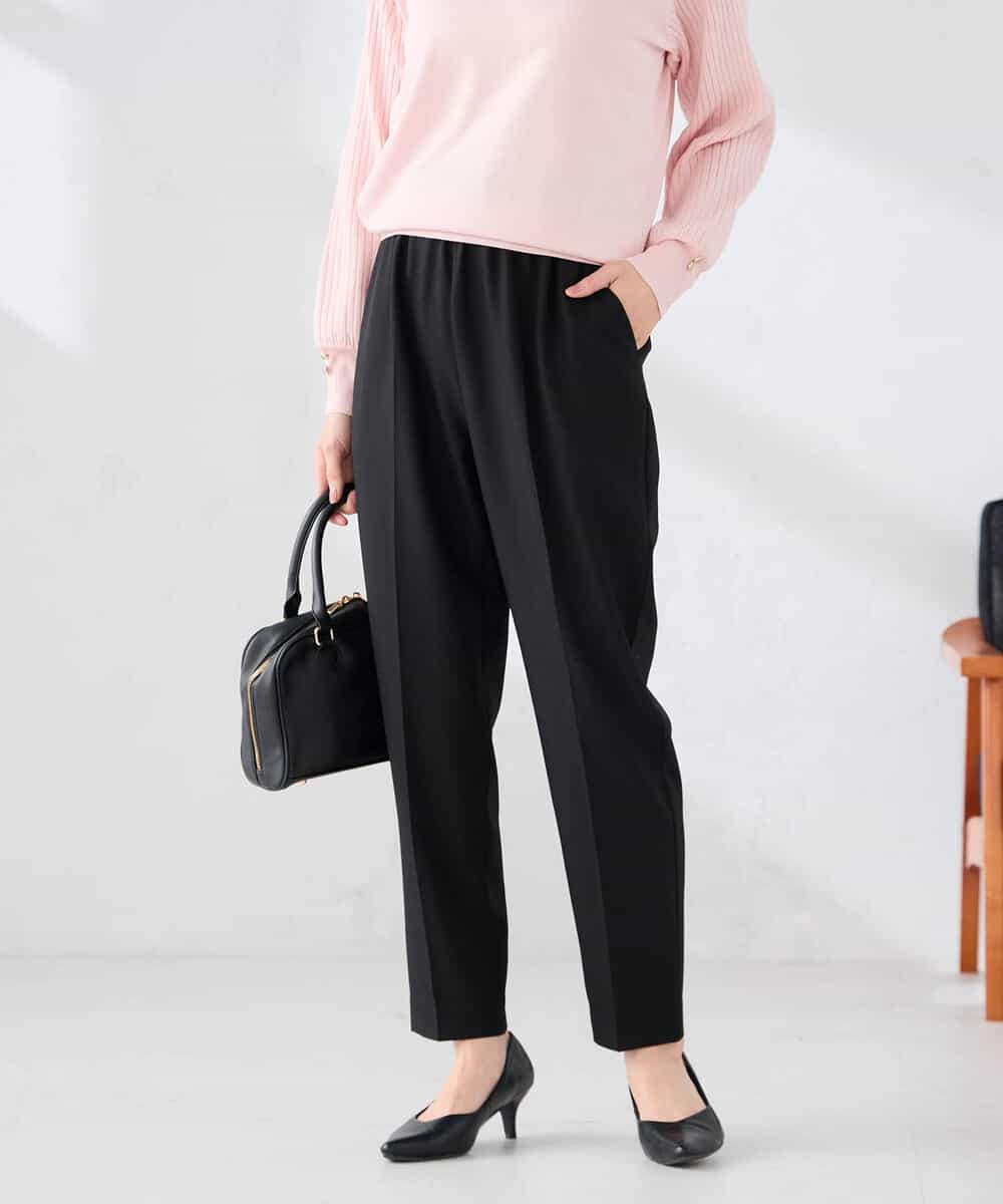 K2LFD04049 a.v.v(アー・ヴェ・ヴェ) ［支持率NO.1/イージーケア］イージーテーパードパンツ ブラック