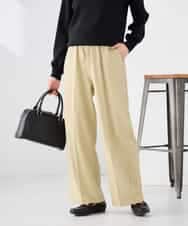 K2LFD05049 a.v.v(アー・ヴェ・ヴェ) ［支持率NO.1/イージーケア］イージーワイドパンツ ライトカーキ