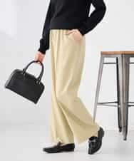 K2LFD05049 a.v.v(アー・ヴェ・ヴェ) ［支持率NO.1/イージーケア］イージーワイドパンツ ライトカーキ