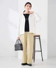 K2LFD05049 a.v.v(アー・ヴェ・ヴェ) ［支持率NO.1/イージーケア］イージーワイドパンツ ライトカーキ