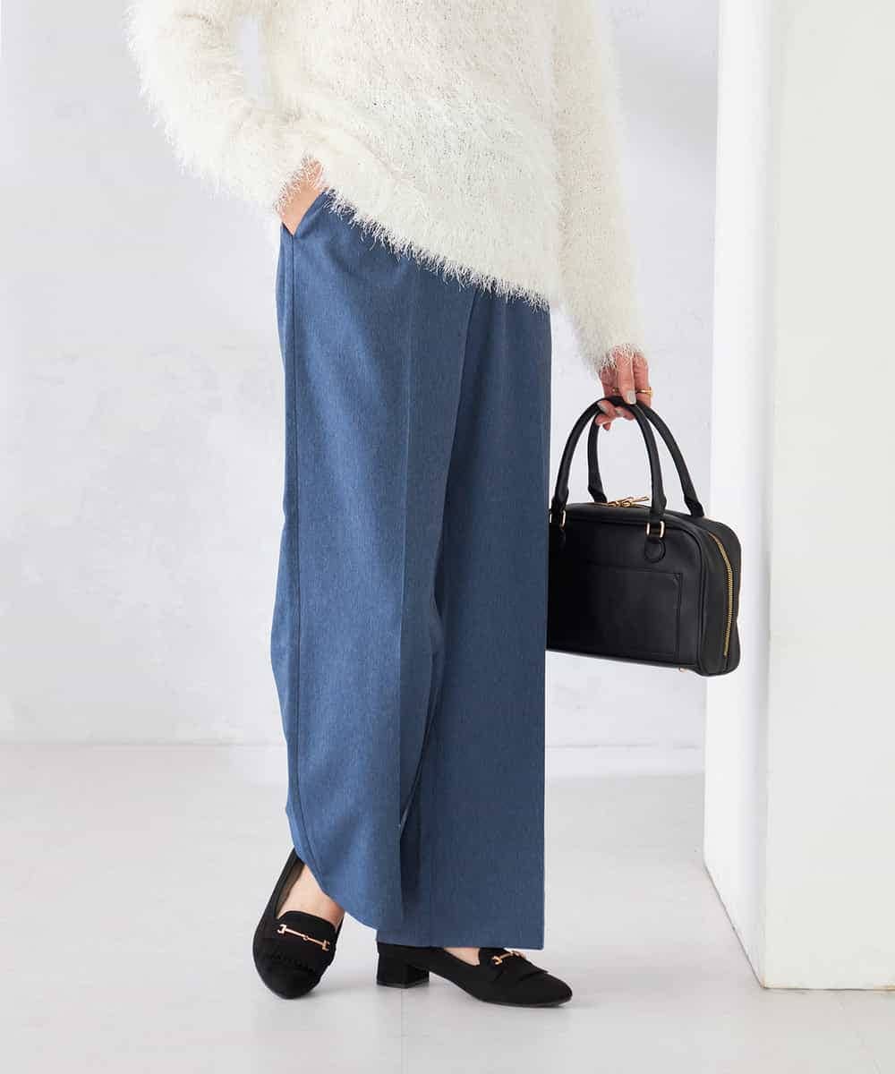 K2LFD05049 a.v.v(アー・ヴェ・ヴェ) ［支持率NO.1/イージーケア］イージーワイドパンツ ライトカーキ