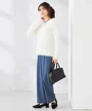 K2LFD05049 a.v.v(アー・ヴェ・ヴェ) ［支持率NO.1/イージーケア］イージーワイドパンツ ライトカーキ