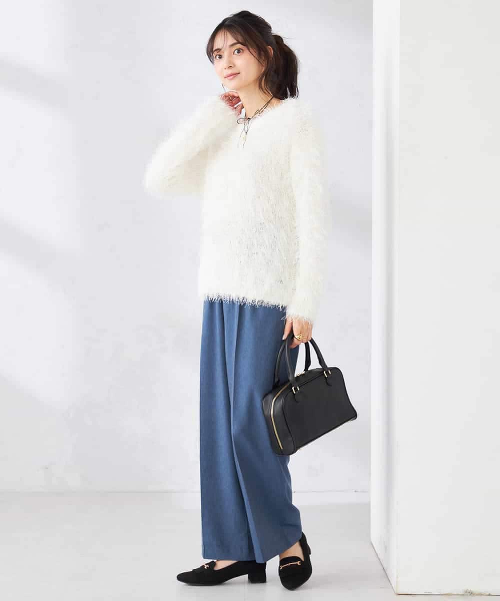 K2LFD05049 a.v.v(アー・ヴェ・ヴェ) ［支持率NO.1/イージーケア］イージーワイドパンツ ライトカーキ