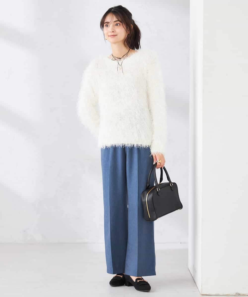 K2LFD05049 a.v.v(アー・ヴェ・ヴェ) ［支持率NO.1/イージーケア］イージーワイドパンツ ライトカーキ