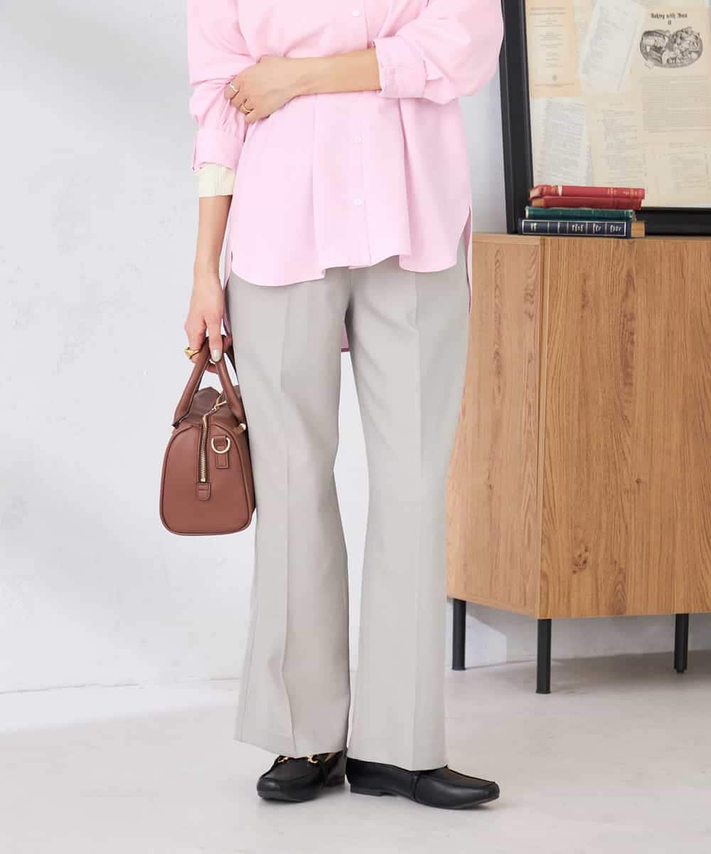 K2LFD05049 a.v.v(アー・ヴェ・ヴェ) ［支持率NO.1/イージーケア］イージーワイドパンツ ライトカーキ