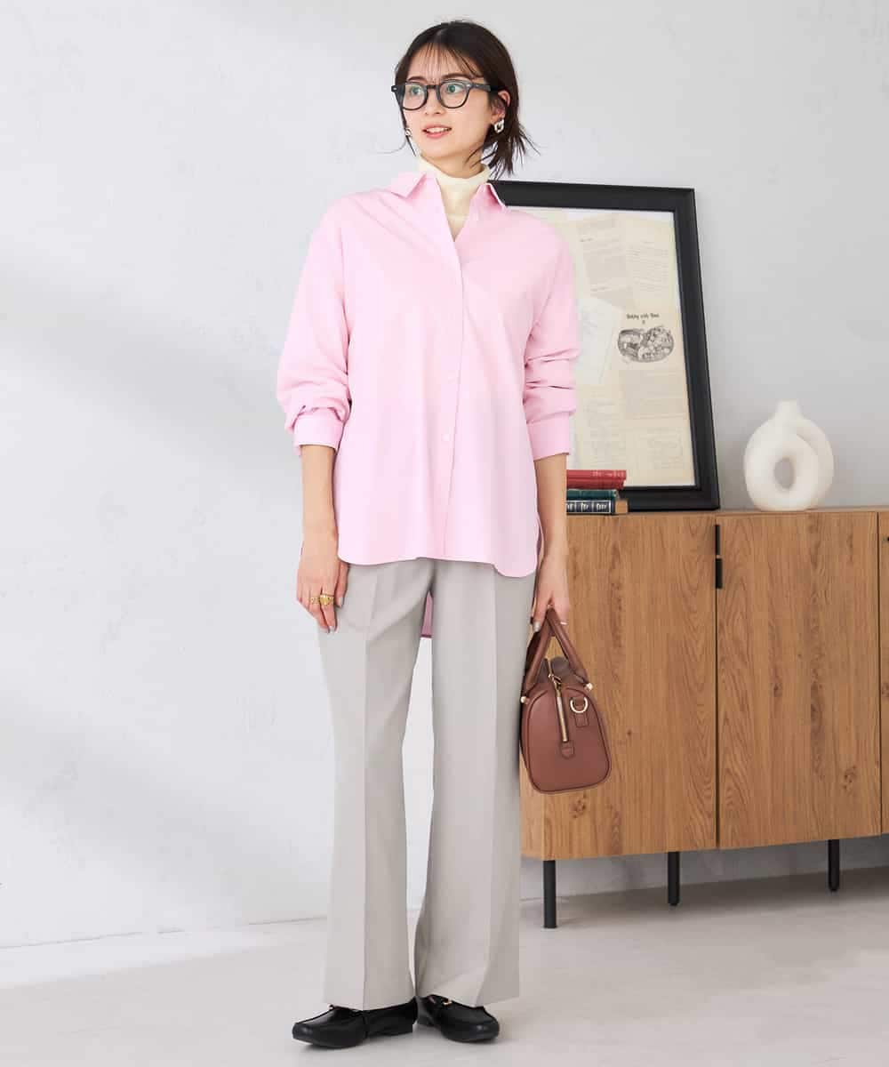 K2LFD05049 a.v.v(アー・ヴェ・ヴェ) ［支持率NO.1/イージーケア］イージーワイドパンツ ライトカーキ