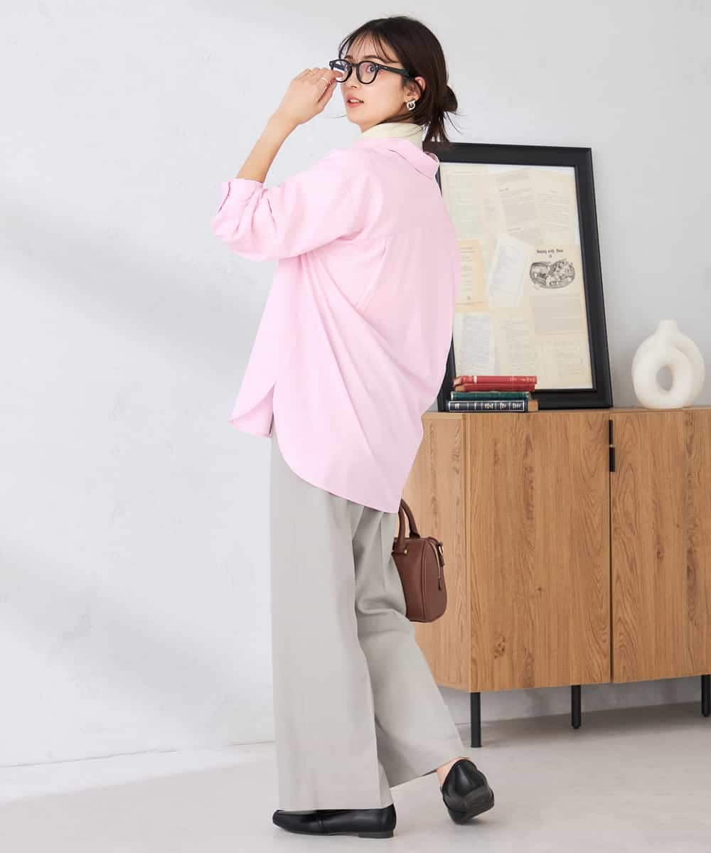 K2LFD05049 a.v.v(アー・ヴェ・ヴェ) ［支持率NO.1/イージーケア］イージーワイドパンツ ライトカーキ