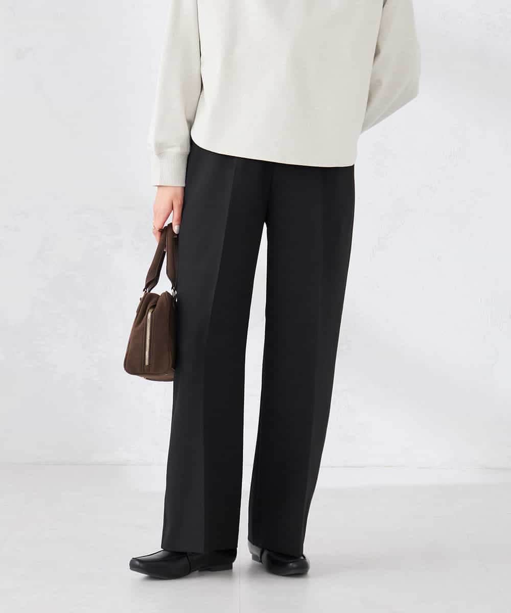 K2LFD05049 a.v.v(アー・ヴェ・ヴェ) ［支持率NO.1/イージーケア］イージーワイドパンツ ライトカーキ