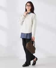 K2LFD05049 a.v.v(アー・ヴェ・ヴェ) ［支持率NO.1/イージーケア］イージーワイドパンツ ライトカーキ