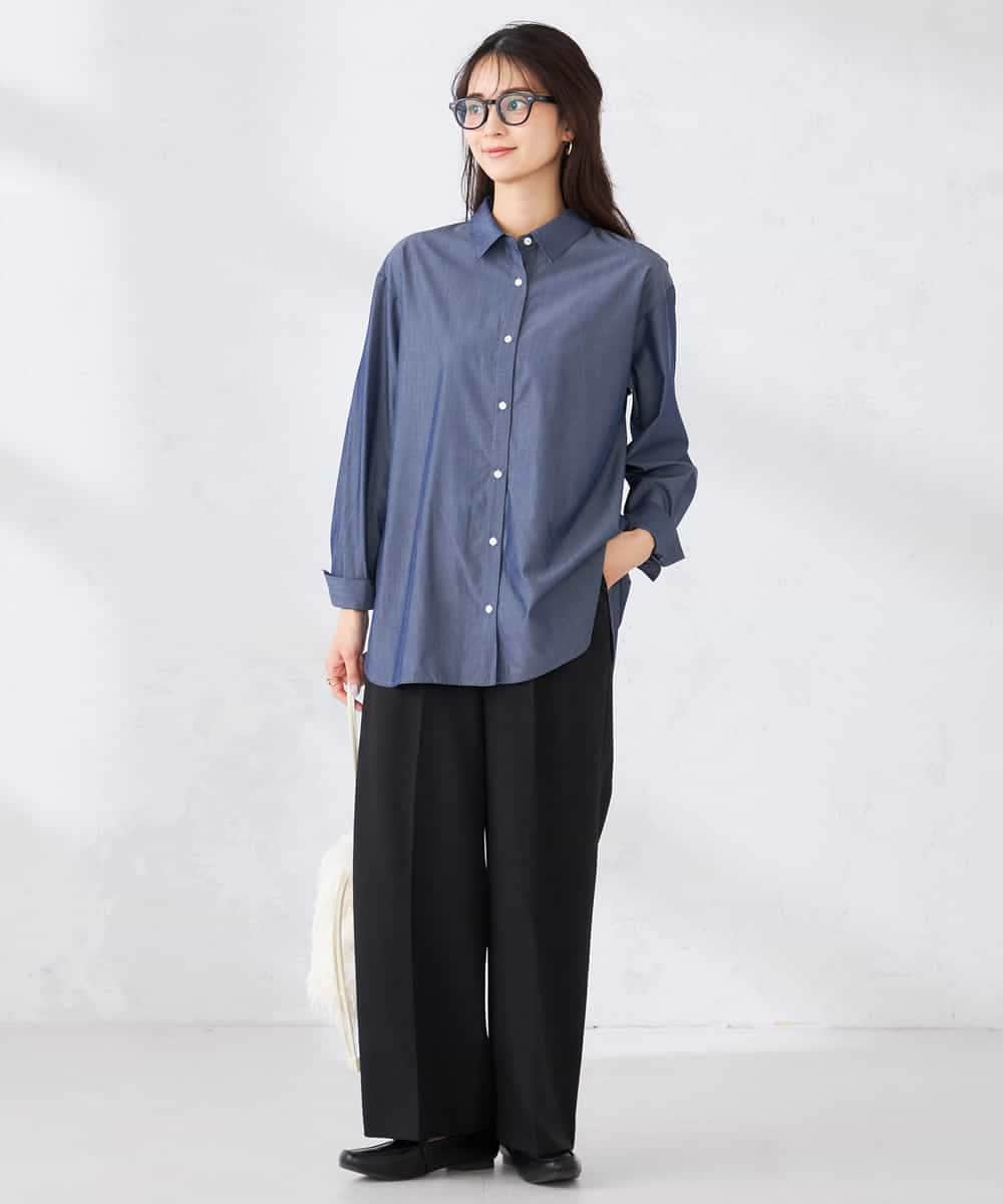 K2LFD05049 a.v.v(アー・ヴェ・ヴェ) ［支持率NO.1/イージーケア］イージーワイドパンツ ライトカーキ