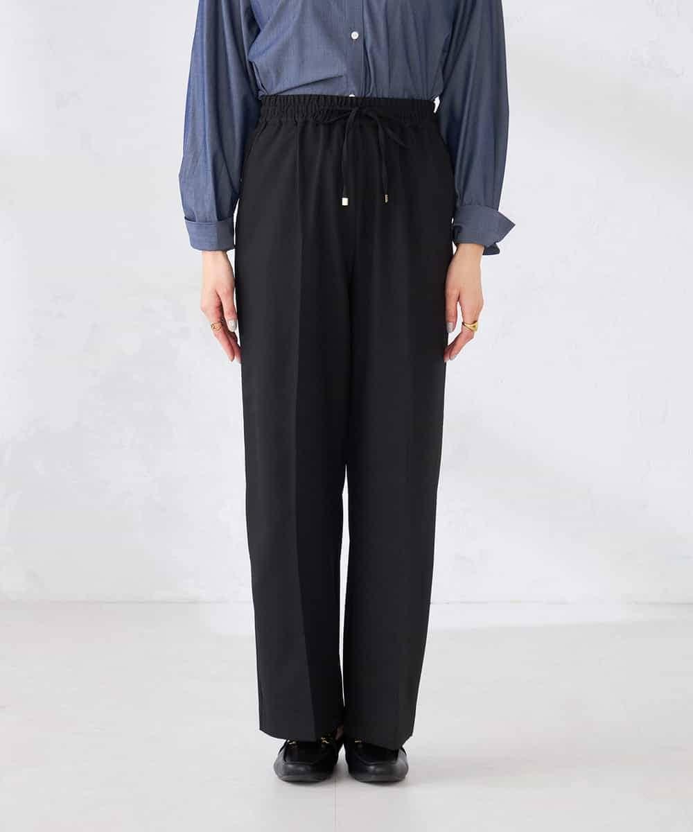 K2LFD05049 a.v.v(アー・ヴェ・ヴェ) ［支持率NO.1/イージーケア］イージーワイドパンツ ライトカーキ