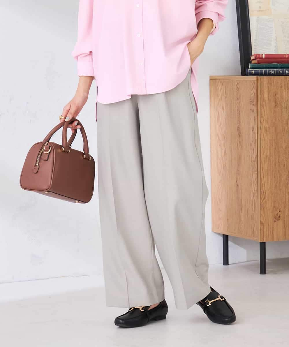 K2LFD05049 a.v.v(アー・ヴェ・ヴェ) ［支持率NO.1/イージーケア］イージーワイドパンツ グレー