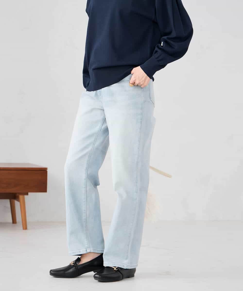 K2LFD08059 a.v.v(アー・ヴェ・ヴェ) ストレートデニムパンツ ライトブルー