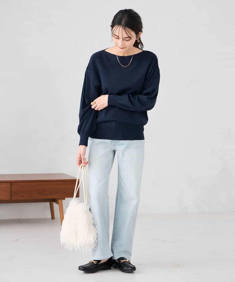 K2LFD08059 a.v.v(アー・ヴェ・ヴェ) ストレートデニムパンツ ライトブルー