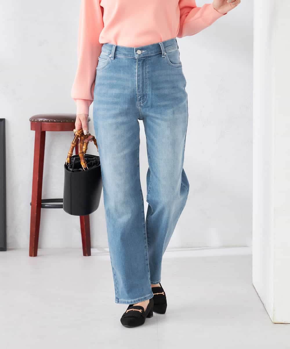 K2LFD08059 a.v.v(アー・ヴェ・ヴェ) ストレートデニムパンツ ライトブルー