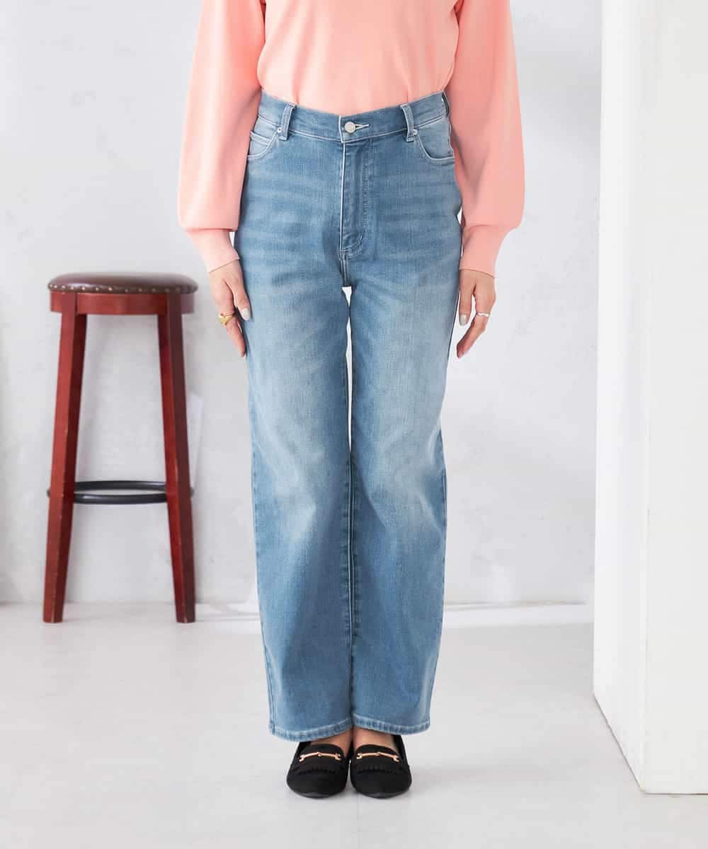 K2LFD08059 a.v.v(アー・ヴェ・ヴェ) ストレートデニムパンツ ライトブルー