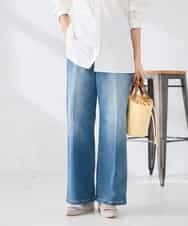 K2LFD10059 a.v.v(アー・ヴェ・ヴェ) ワイドデニムパンツ ブルー