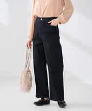 K2LFD10059 a.v.v(アー・ヴェ・ヴェ) ワイドデニムパンツ ネイビー