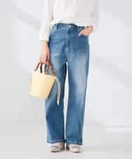 K2LFD10059 a.v.v(アー・ヴェ・ヴェ) ワイドデニムパンツ ネイビー