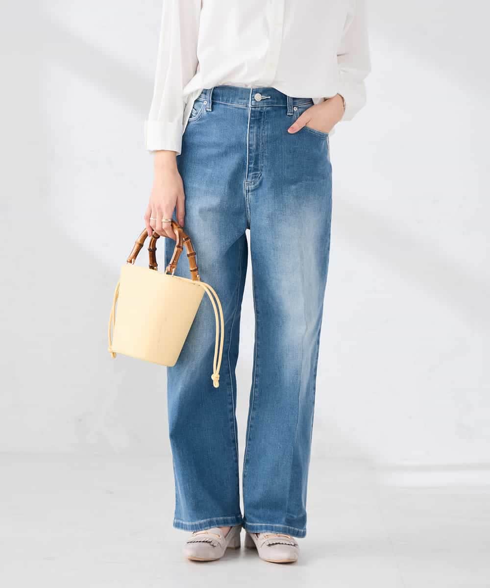 K2LFD10059 a.v.v(アー・ヴェ・ヴェ) ワイドデニムパンツ ネイビー